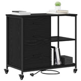 vidaXL Kast met Oplaadstation Zwart Eiken 76 x 41 x 72 cm Bewerkt hout
