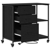 vidaXL Kast met Oplaadstation Zwart Eiken 76 x 41 x 72 cm Bewerkt hout