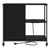 vidaXL Kast met Oplaadstation Zwart Eiken 76 x 41 x 72 cm Bewerkt hout