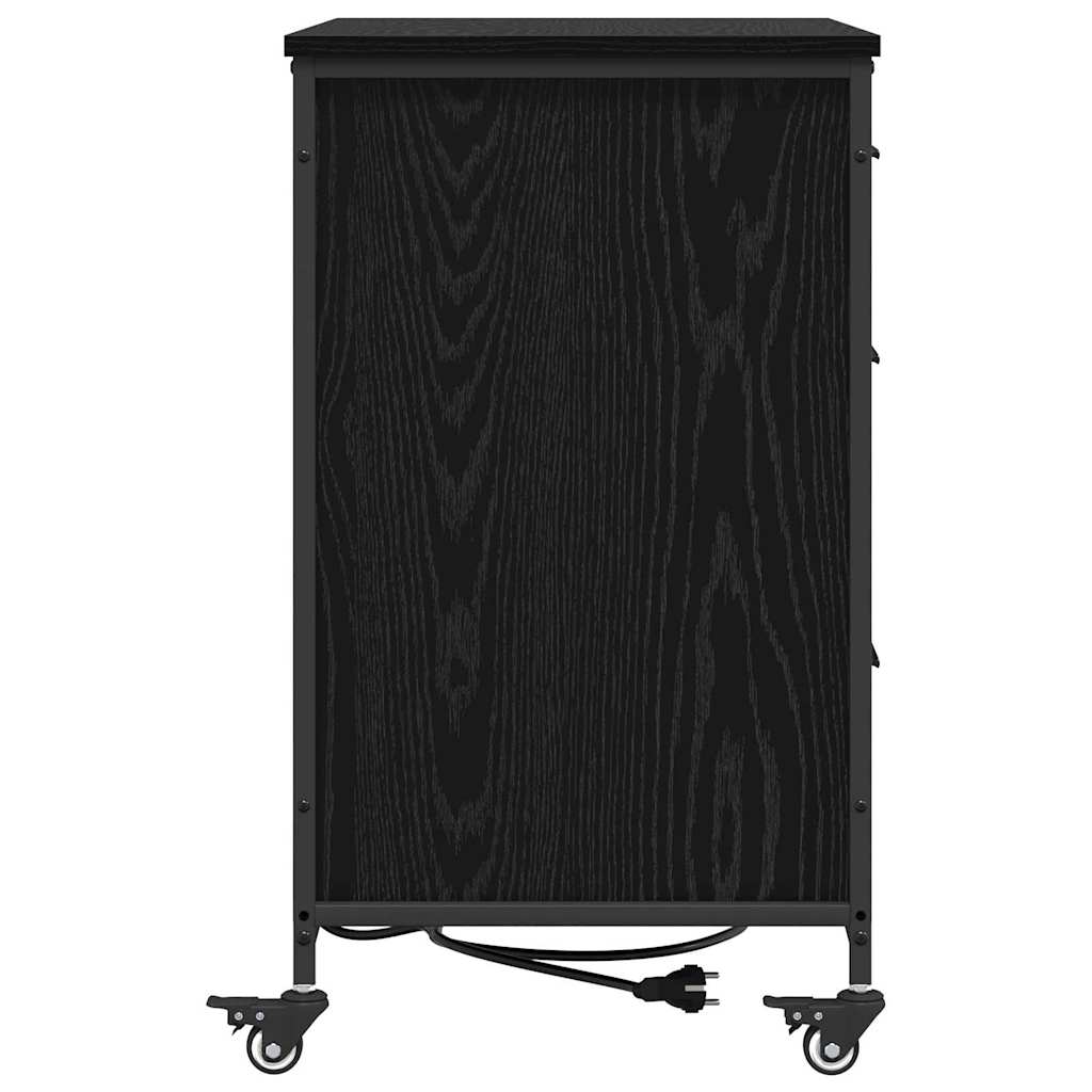 vidaXL Kast met Oplaadstation Zwart Eiken 76 x 41 x 72 cm Bewerkt hout