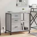 vidaXL Kast met Oplaadstation Zwart Eiken 76 x 41 x 72 cm Bewerkt hout
