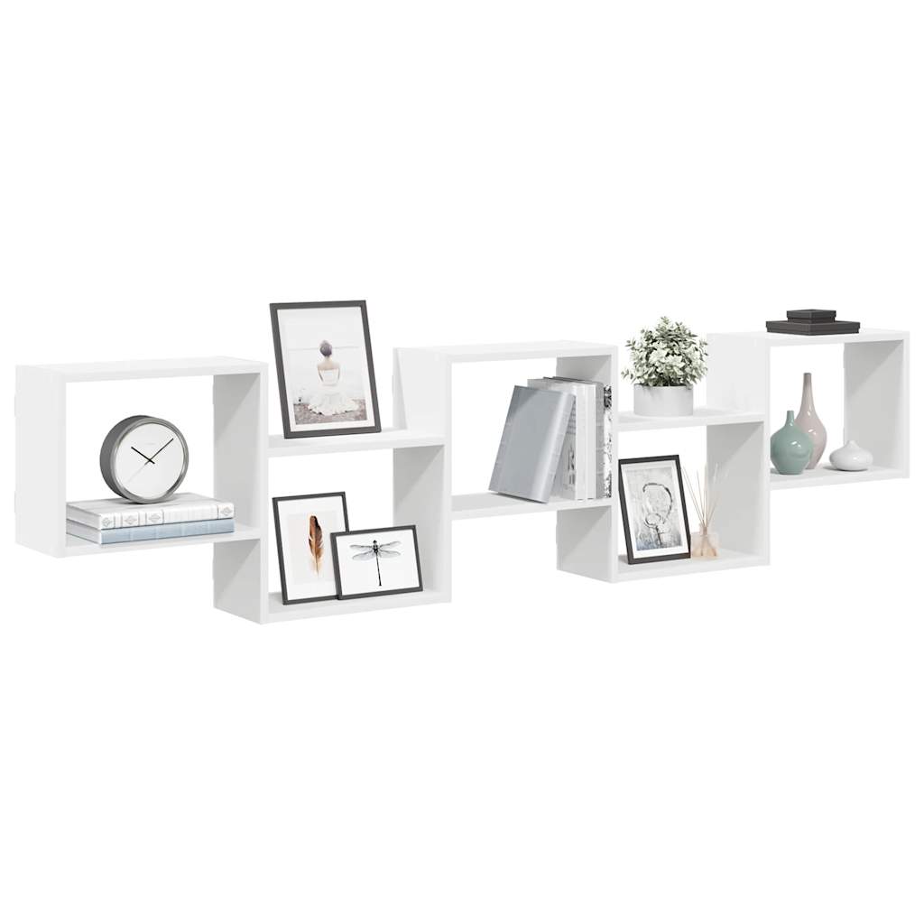 vidaXL Wall Shelf Cube 5 Compartments Engineered Wood White