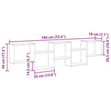 vidaXL Wall Shelf Cube 5 Compartments Engineered Wood White