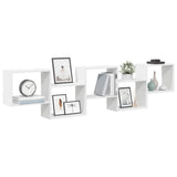vidaXL Wall Shelf Cube 5 Compartments Engineered Wood White