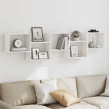 vidaXL Wall Shelf Cube 5 Compartments Engineered Wood White