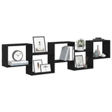 vidaXL Wall Shelf Cube 5 Compartments Engineered Wood White
