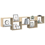 vidaXL Wall Shelf Cube 5 Compartments Engineered Wood White