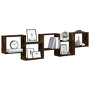 vidaXL Wall Shelf Cube 5 Compartments Engineered Wood White