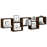 vidaXL Wall Shelf Cube 5 Compartments Engineered Wood White