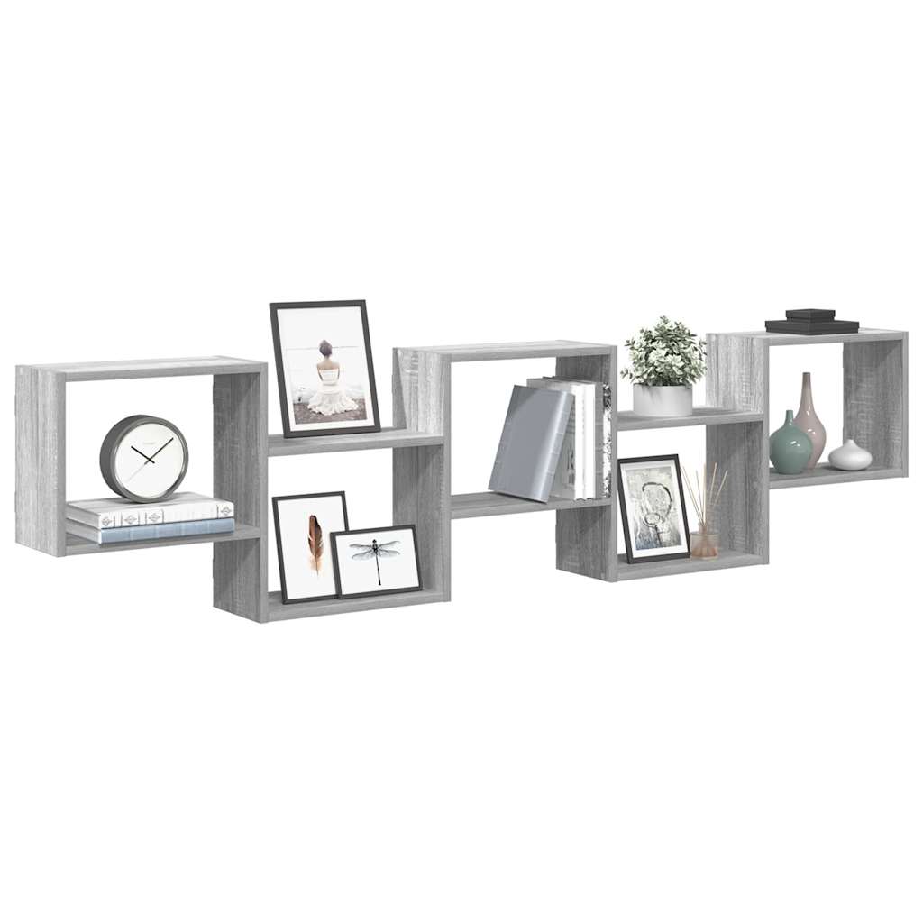 vidaXL Wall Shelf Cube 5 Compartments Engineered Wood White