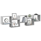 vidaXL Wall Shelf Cube 5 Compartments Engineered Wood White