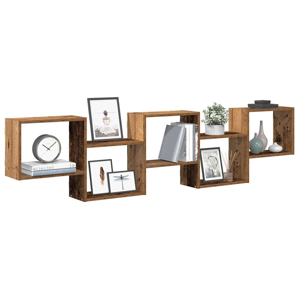 vidaXL Wall Shelf Cube 5 Compartments Engineered Wood White