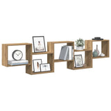 vidaXL Wall Shelf Cube 5 Compartments Engineered Wood White