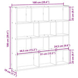 vidaXL Cube Wall Shelf with 12 Compartments Engineered Wood White