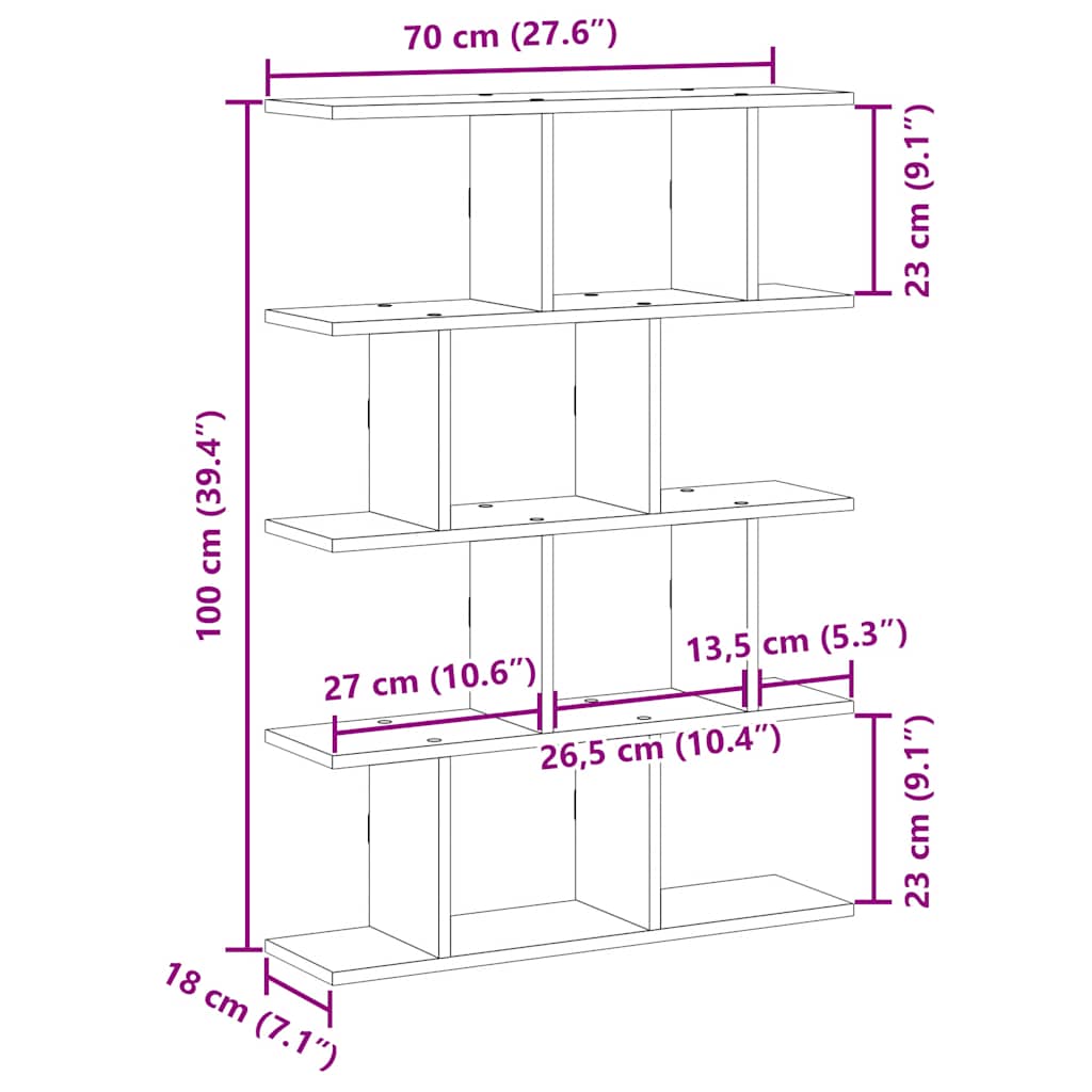 vidaXL Wandschap kubus 12 vakken bewerkt hout wit