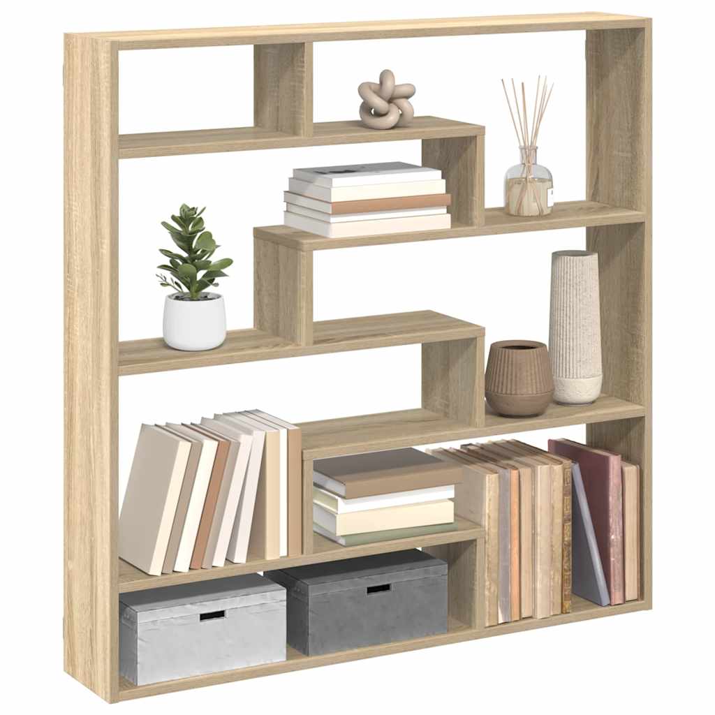 vidaXL Wandschap kubus 7 vakken bewerkt hout zwart