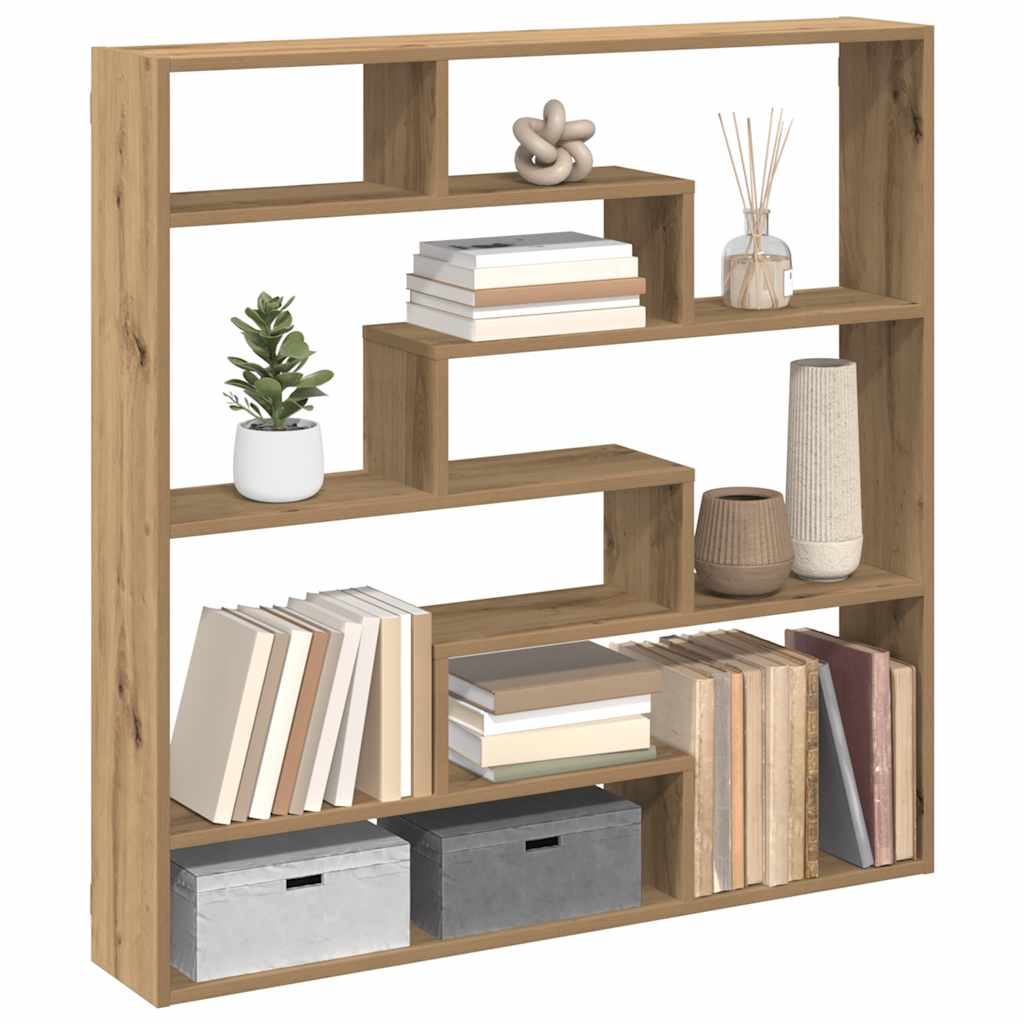 vidaXL Wandschap kubus 7 vakken bewerkt hout zwart