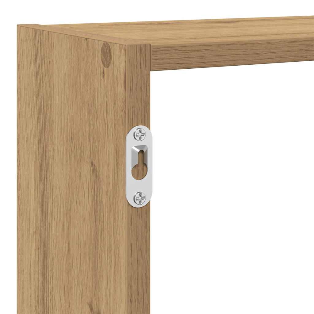 vidaXL Wandschap kubus 7 vakken bewerkt hout zwart
