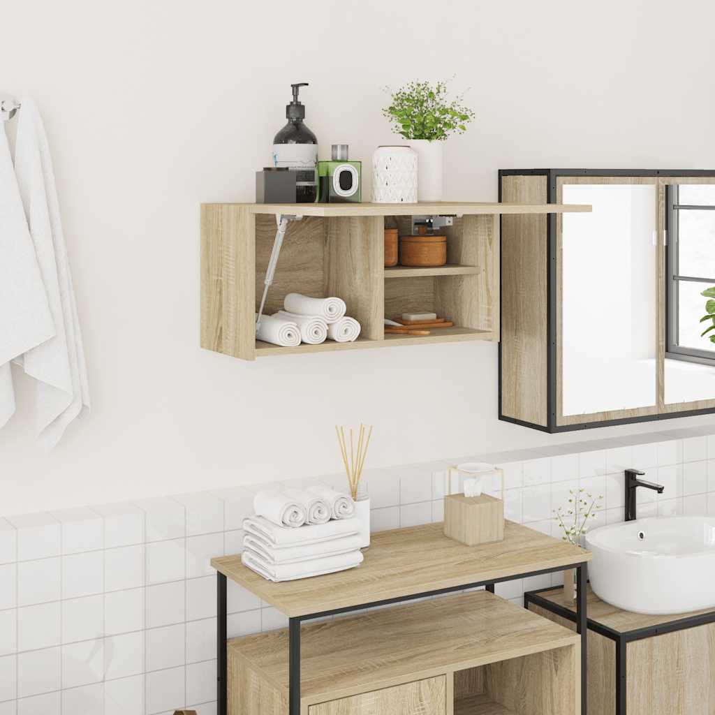 vidaXL Bathroom Wall Cabinet 60x25x30 cm Engineered Wood White