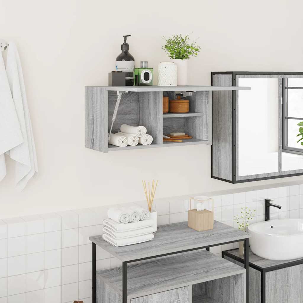 vidaXL Bathroom Wall Cabinet 60x25x30 cm Engineered Wood White