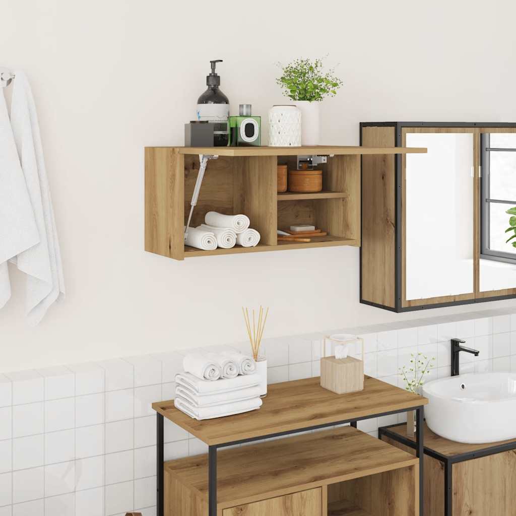 vidaXL Bathroom Wall Cabinet 60x25x30 cm Engineered Wood White