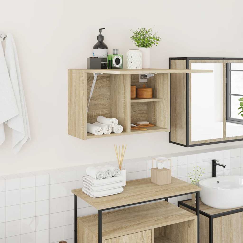 vidaXL Bathroom Wall Cabinet 60x25x30 cm Engineered Wood White