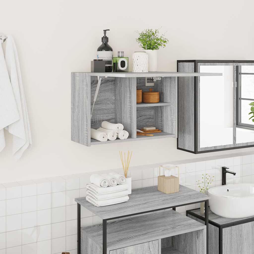 vidaXL Bathroom Wall Cabinet 60x25x30 cm Engineered Wood White