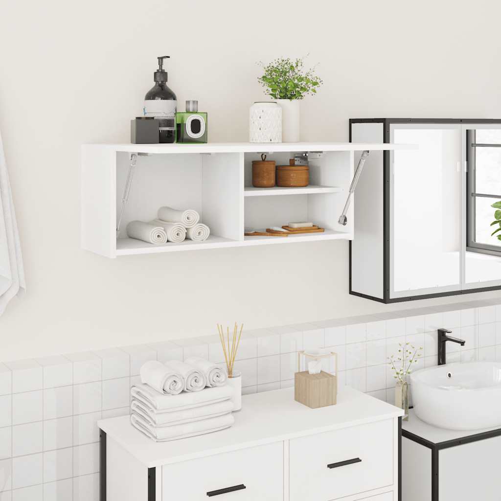 vidaXL Bathroom Wall Cabinet 60x25x30 cm Engineered Wood White