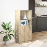 vidaXL Keukenkast 57x41,5x131,5 cm bewerkt hout wit