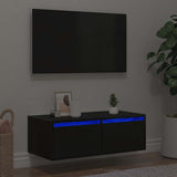 vidaXL Nachtkastje met LED-verlichting wandgemonteerd wit