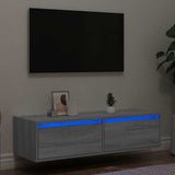 vidaXL Nachtkastje met LED-verlichting wandgemonteerd wit