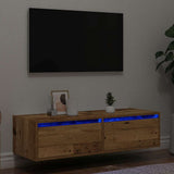 vidaXL Nachtkastje met LED-verlichting wandgemonteerd wit