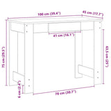 vidaXL Bureau 100x45x75 cm bewerkt hout wit