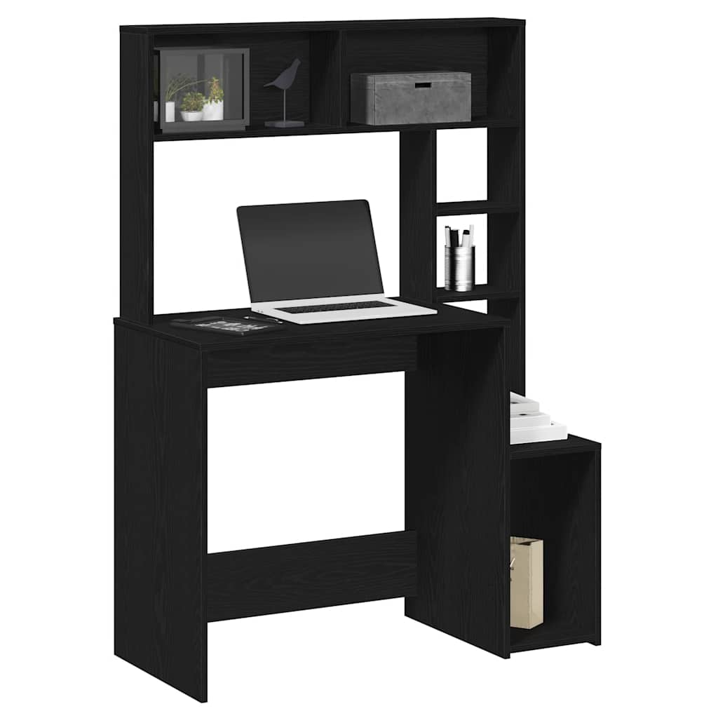 vidaXL Bureau met schappen 100x45x140 cm bewerkt hout wit