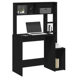 vidaXL Bureau met schappen 100x45x140 cm bewerkt hout wit