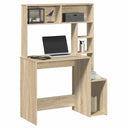 vidaXL Bureau met schappen 100x45x140 cm bewerkt hout wit