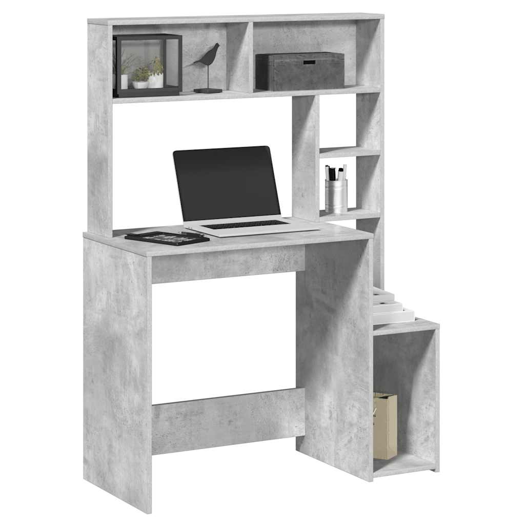 vidaXL Bureau met schappen 100x45x140 cm bewerkt hout wit