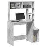 vidaXL Bureau met schappen 100x45x140 cm bewerkt hout wit