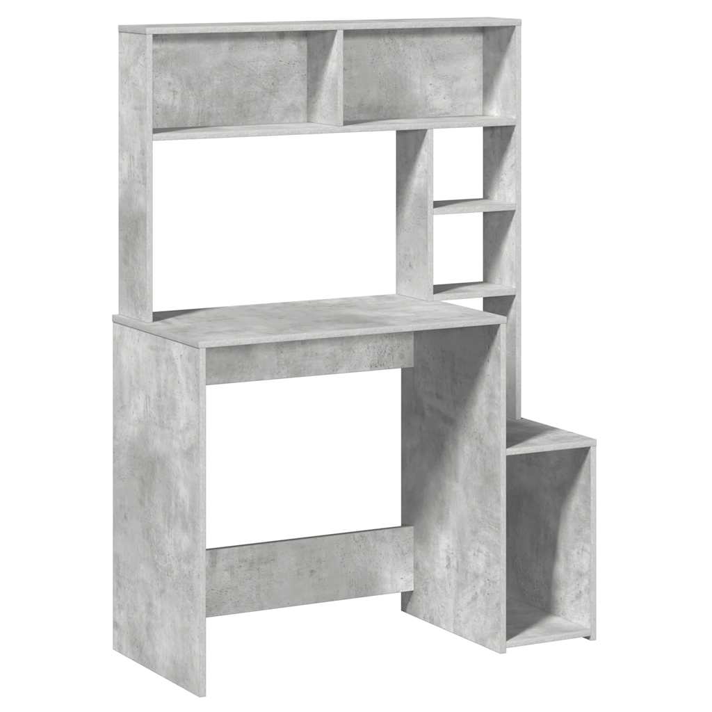 vidaXL Bureau met schappen 100x45x140 cm bewerkt hout wit