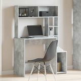 vidaXL Bureau met schappen 100x45x140 cm bewerkt hout wit