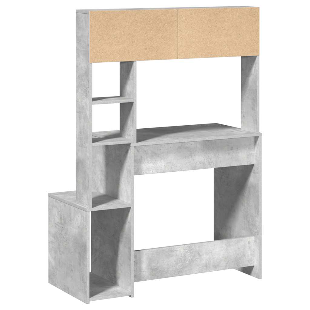 vidaXL Bureau met schappen 100x45x140 cm bewerkt hout wit