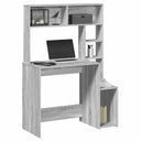 vidaXL Bureau met schappen 100x45x140 cm bewerkt hout wit