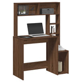 vidaXL Bureau met schappen 100x45x140 cm bewerkt hout wit