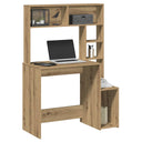 vidaXL Bureau met schappen 100x45x140 cm bewerkt hout wit