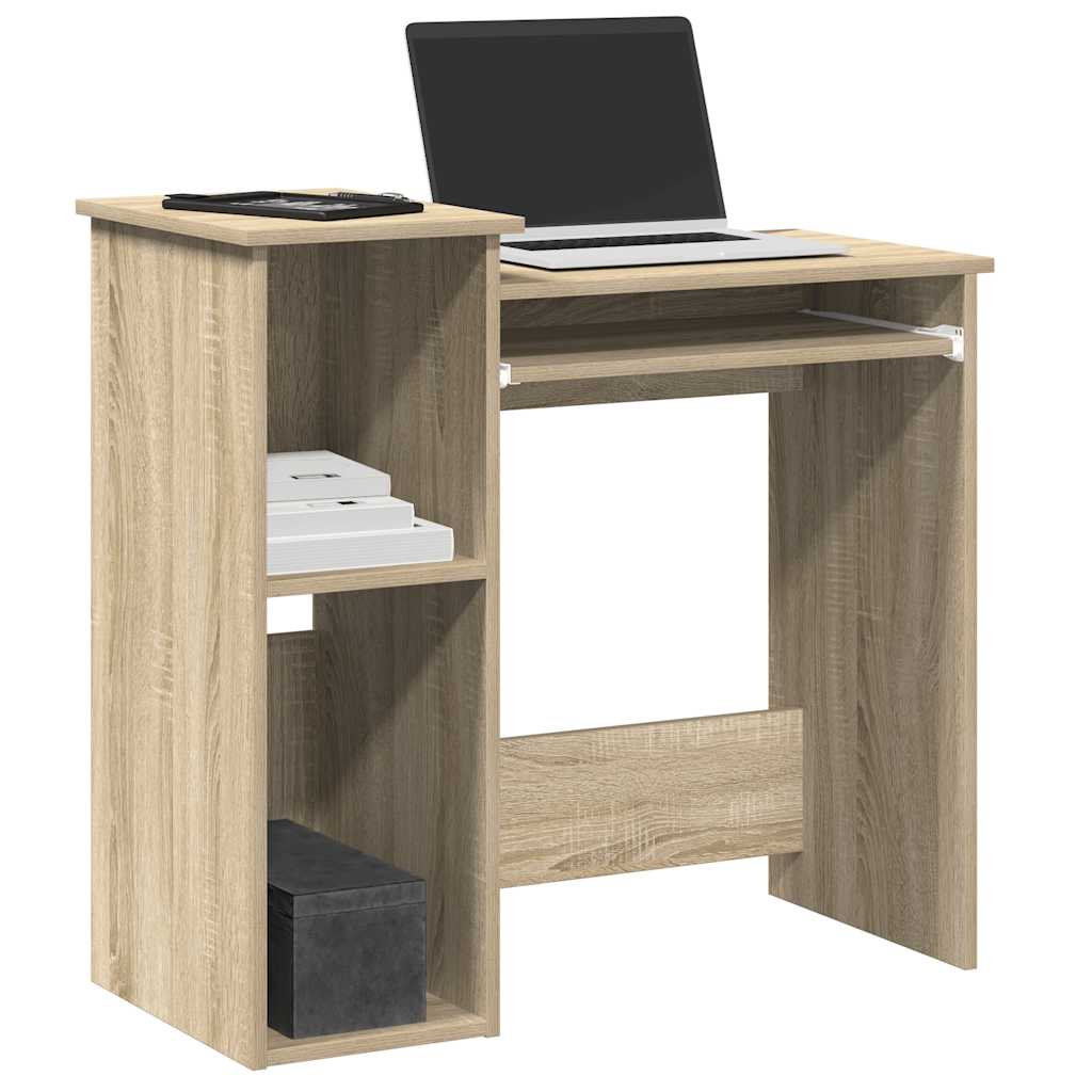 vidaXL Bureau met schappen 84x40x78 cm bewerkt hout wit