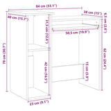 vidaXL Bureau met schappen 84x40x78 cm bewerkt hout wit