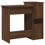 vidaXL Bureau met schappen 84x40x78 cm bewerkt hout wit