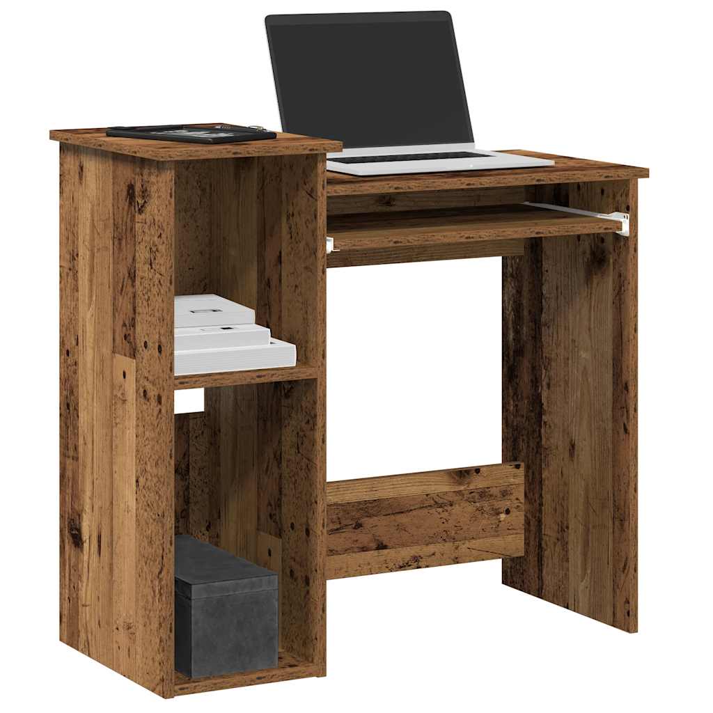 vidaXL Bureau met schappen 84x40x78 cm bewerkt hout wit