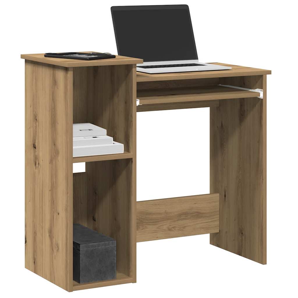 vidaXL Bureau met schappen 84x40x78 cm bewerkt hout wit