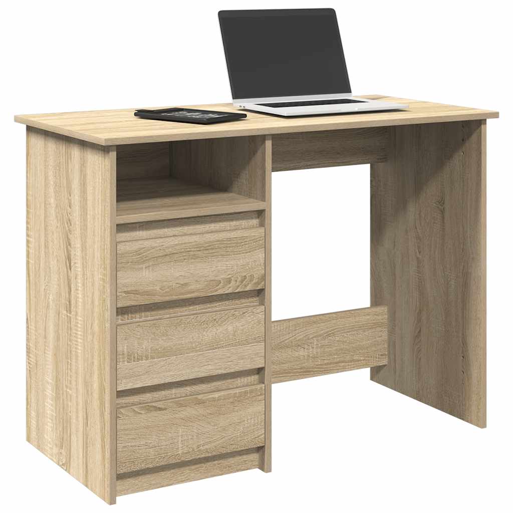 vidaXL Bureau 102x50x75 cm bewerkt hout wit